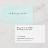 Moderne eenvoudige Blauwgroen Waterverf achtergron Visitekaartje (Voorkant / Achterkant)