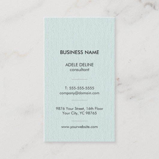 Moderne, eenvoudige, Bleke blauw consultant Visitekaartje (Voorkant)
