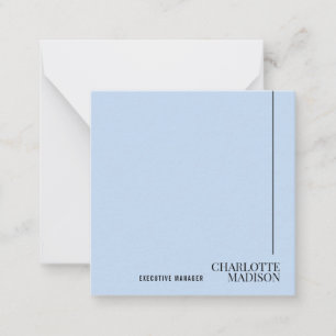 Moderne Eenvoudige Bleke Blauwe Eenvoudige Minimal Notitiekaartje
