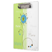 Moderne, eenvoudige, bloeiende groene Jouw naam Klembord (Links)