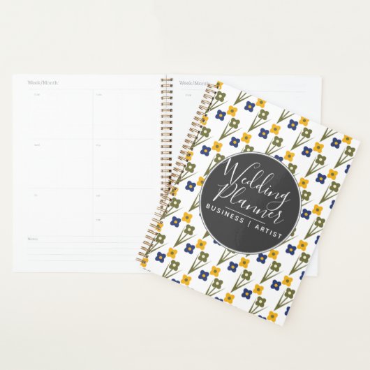 Moderne Eenvoudige Bloem Bruiloft Planner (Display)