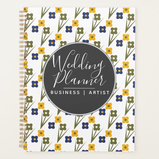Moderne Eenvoudige Bloem Bruiloft Planner (Voorkant)