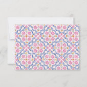 Moderne Eenvoudige Bloem Roze Naam Plat Notitiekaa Notitiekaartje (Achterkant)