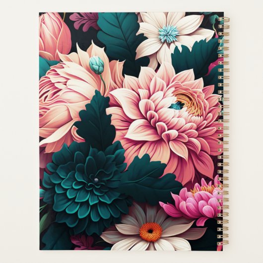 Moderne eenvoudige bloemen planner (Achterkant)