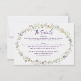 Moderne Eenvoudige Bloemendetails Bijlagekaart RSVP Kaartje