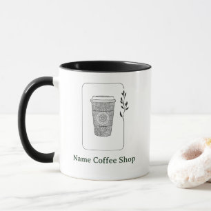 Moderne eenvoudige bloemenkoffie Shop café Mok