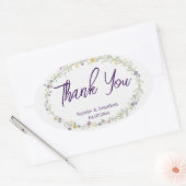 Moderne Eenvoudige Bloemige Boho Bruiloft Ovale Sticker (Envelop)