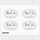 Moderne Eenvoudige Bloemige Boho Bruiloft Ovale Sticker (Vel)