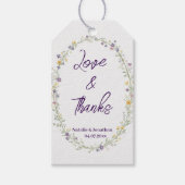 Moderne eenvoudige bloemige Boho-huwelijk bedankt Cadeaulabel (Voorkant)