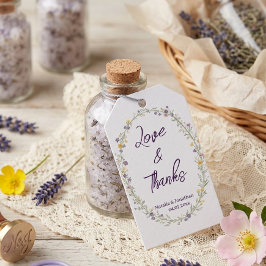 Moderne eenvoudige bloemige Boho-huwelijk bedankt Cadeaulabel