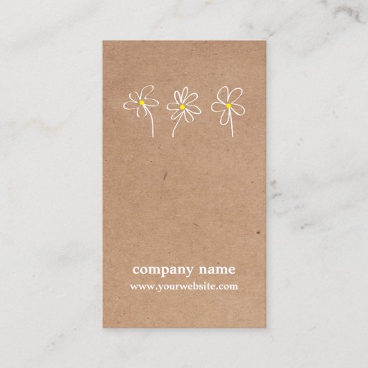 Moderne Eenvoudige Bloemtekening Bloemen Visitekaartje (Voorkant)