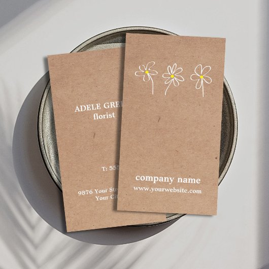 Moderne Eenvoudige Bloemtekening Bloemen Visitekaartje