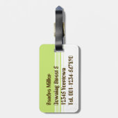 Moderne eenvoudige, blokgroene typografie bagagelabel (Achterkant verticaal)