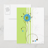 Moderne eenvoudige, blokgroene typografie briefkaart (Voorkant / Achterkant)