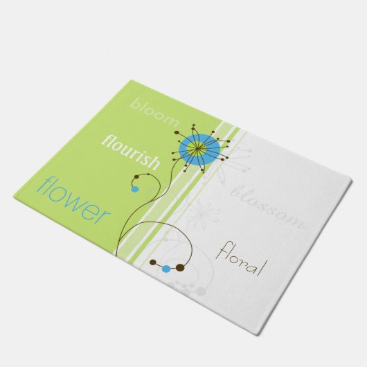 Moderne eenvoudige, blokgroene typografie deurmat (Schuin)