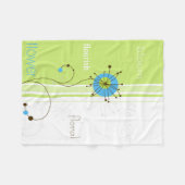 Moderne eenvoudige, blokgroene typografie fleece deken (Voorkant (Horizontaal))