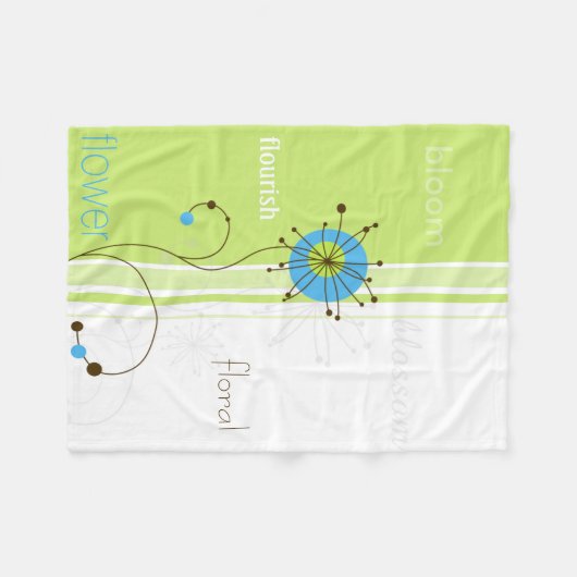 Moderne eenvoudige, blokgroene typografie fleece deken (Voorkant (Horizontaal))