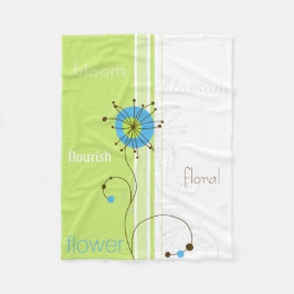 Moderne eenvoudige, blokgroene typografie fleece deken