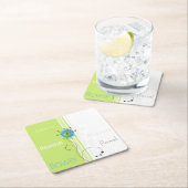 Moderne eenvoudige, blokgroene typografie kartonnen onderzetters (Insitu)