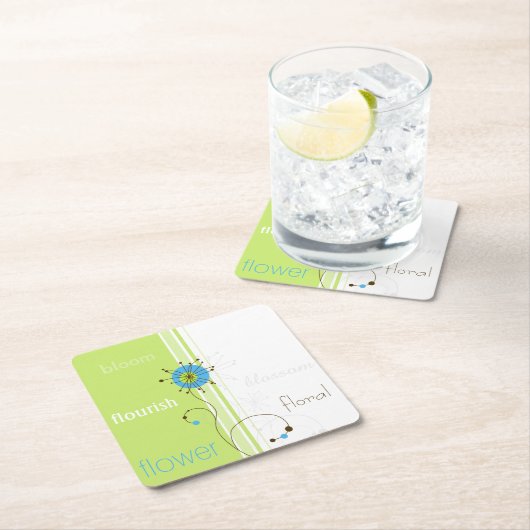 Moderne eenvoudige, blokgroene typografie kartonnen onderzetters (Insitu)