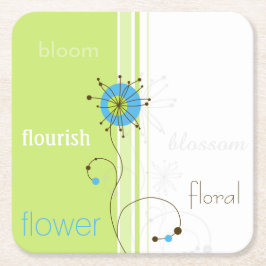 Moderne eenvoudige, blokgroene typografie kartonnen onderzetters