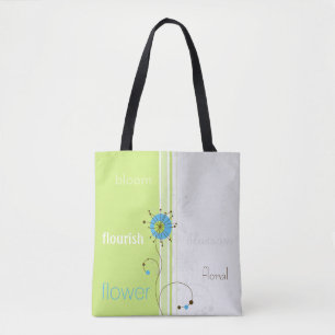 Moderne eenvoudige, blokgroene typografie tote bag