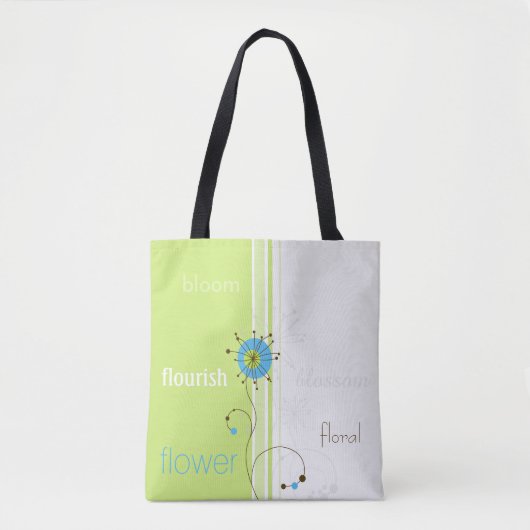 Moderne eenvoudige, blokgroene typografie tote bag (Voorkant)