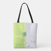 Moderne eenvoudige, blokgroene typografie tote bag (Achterkant)