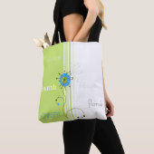 Moderne eenvoudige, blokgroene typografie tote bag (Dichtbij)