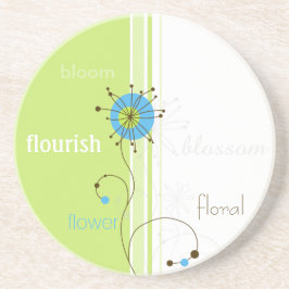 Moderne eenvoudige, blokgroene typografie zandsteen onderzetter