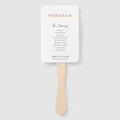 Moderne eenvoudige Blush bruiloft programma's Handwaaier (Voorkant)