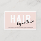 Moderne eenvoudige Blush Pink Border Logo Haarstyl Visitekaartje (Voorkant)