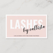 Moderne eenvoudige Blush Pink Border Logo Lash Art Visitekaartje (Voorkant)