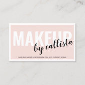 Moderne, eenvoudige Blush Pink Border Logo Makeup  Visitekaartje (Voorkant)