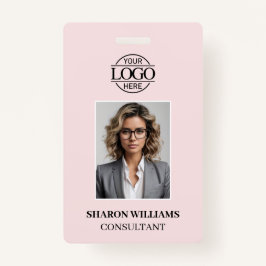 Moderne Eenvoudige Blush Roze Minimalistische Werk Badge