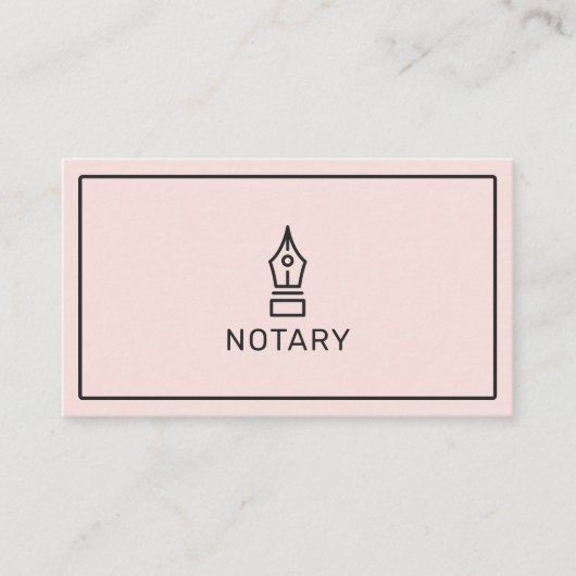 Moderne eenvoudige blush roze notaris lening onder visitekaartje (Voorkant)