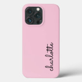 Moderne Eenvoudige Blush Roze Script Stijl Monogra Case-Mate iPhone Case (Achterkant)
