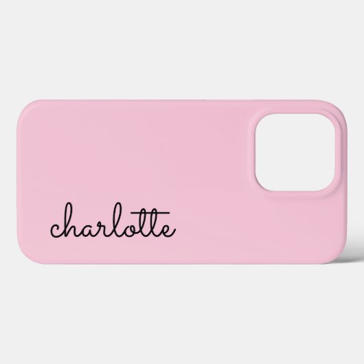 Moderne Eenvoudige Blush Roze Script Stijl Monogra Case-Mate iPhone Case (Achterkant (horizontaal))