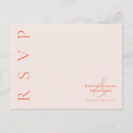 Moderne Eenvoudige Blush-RSVP-Wedding- Briefkaart