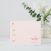 Moderne Eenvoudige Blush-RSVP-Wedding- Briefkaart (Staand voorkant)