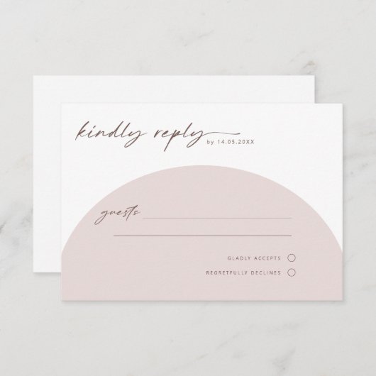 Moderne eenvoudige Bohemen RSVP Reply Kaart (Voorkant / Achterkant)