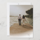 Moderne Eenvoudige Boho Bloemen Fotobruiloft Kaart (Achterkant)