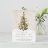 Moderne Eenvoudige Boho Bow Kerstboom Partij Kaart (Staand voorkant)