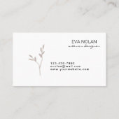 Moderne eenvoudige boho-droog laat interieurontwer visitekaartje (Achterkant)