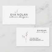 Moderne eenvoudige boho-droog laat interieurontwer visitekaartje (Voorkant / Achterkant)