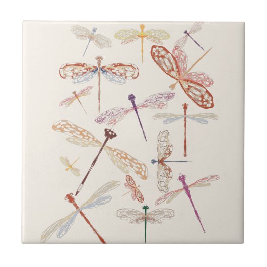 Moderne eenvoudige  Boho roze dragonfly Art Tegeltje (Voorkant)