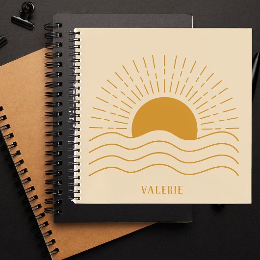 Moderne Eenvoudige Boho Zon Minimalist Notitieboek