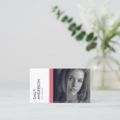 MODERNE EENVOUDIGE BOLD PINK PERSOONLIJKE FOTO-IDE VISITEKAARTJE (Staand voorkant)