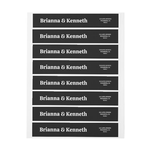 Moderne Eenvoudige Bold Zwart-wit bruiloft (Vel)