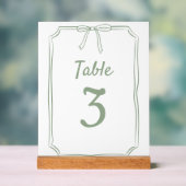 Moderne Eenvoudige Boog Bruiloft Sage Groene Tafel Acryl Bord (Neutraal)